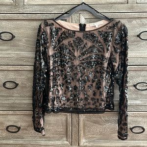 Search for Sanity | Black Sequin Blouse | Color: Black | Size: S